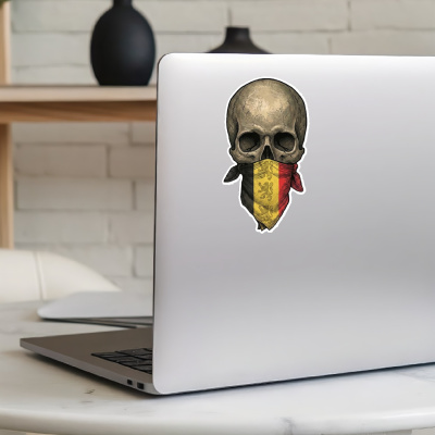 Totenkopf mit Belgien Flagge Maske Aufkleber - Ansicht 8