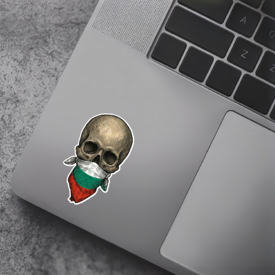 Totenkopf mit Bulgarien Flagge Maske Aufkleber - Ansicht 5