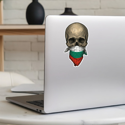 Totenkopf mit Bulgarien Flagge Maske Aufkleber - Ansicht 8