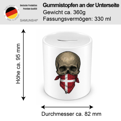 Spardose mit dem Motiv Totenkopf mit D�nemark Flagge - Ansicht 2