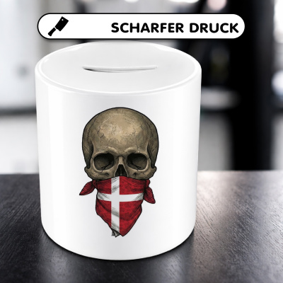 Spardose mit dem Motiv Totenkopf mit D�nemark Flagge - Ansicht 5