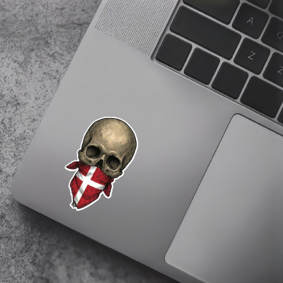 Totenkopf mit D�nemark Flagge Maske Aufkleber - Ansicht 5