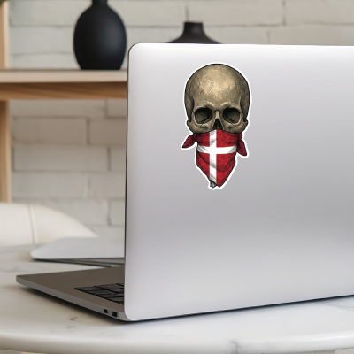 Totenkopf mit D�nemark Flagge Maske Aufkleber - Ansicht 8