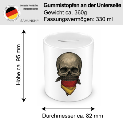 Spardose mit dem Motiv Totenkopf mit Deutschland Flagge - Ansicht 2