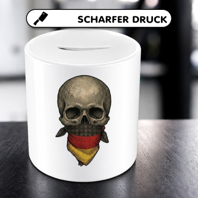 Spardose mit dem Motiv Totenkopf mit Deutschland Flagge - Ansicht 5