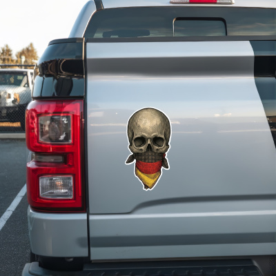Totenkopf mit Deutschland Flagge Maske Aufkleber - Ansicht 2