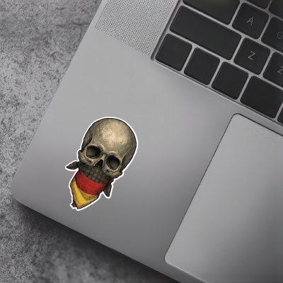 Totenkopf mit Deutschland Flagge Maske Aufkleber - Ansicht 5