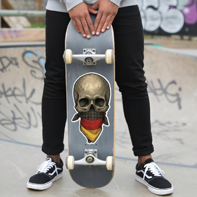 Totenkopf mit Deutschland Flagge Maske Aufkleber - Ansicht 6