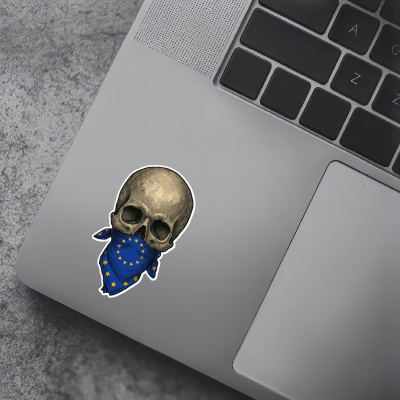 Totenkopf mit Europa Flagge Maske Aufkleber - Ansicht 5
