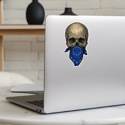 Totenkopf mit Europa Flagge Maske Aufkleber - Ansicht 8