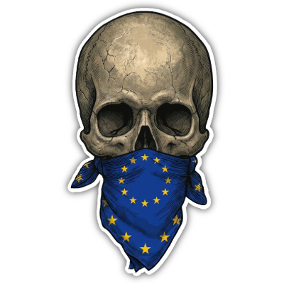 Wandtattoo  Totenkopf mit Australien Flagge 