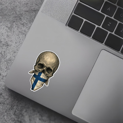 Totenkopf mit Finnland Flagge Maske Aufkleber - Ansicht 5