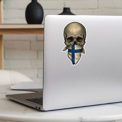 Totenkopf mit Finnland Flagge Maske Aufkleber - Ansicht 8