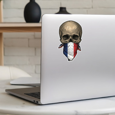 Totenkopf mit Frankreich Flagge Maske Aufkleber - Ansicht 8