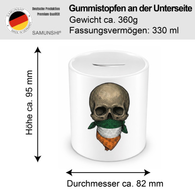Spardose mit dem Motiv Totenkopf mit Irland Flagge - Ansicht 2