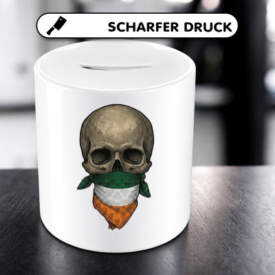 Spardose mit dem Motiv Totenkopf mit Irland Flagge - Ansicht 5
