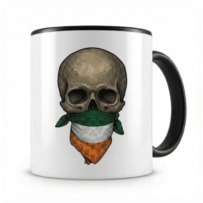 Tasse mit  Totenkopf mit Irland Flagge 