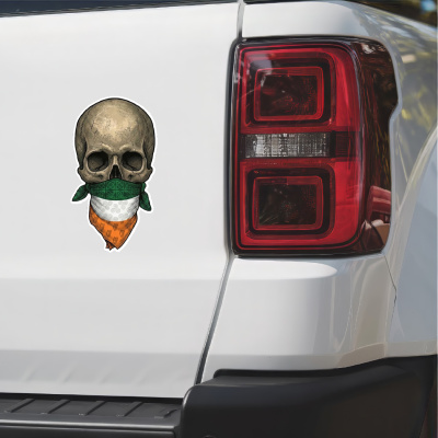 Totenkopf mit Irland Flagge Maske Aufkleber - Ansicht 2
