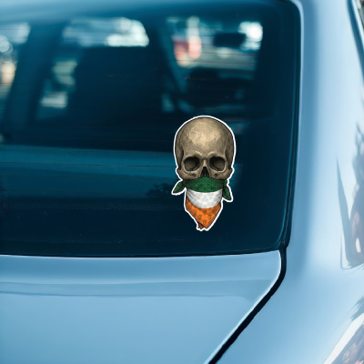 Totenkopf mit Irland Flagge Maske Aufkleber - Ansicht 3