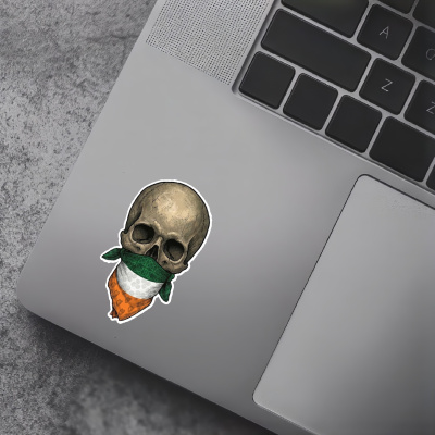 Totenkopf mit Irland Flagge Maske Aufkleber - Ansicht 5