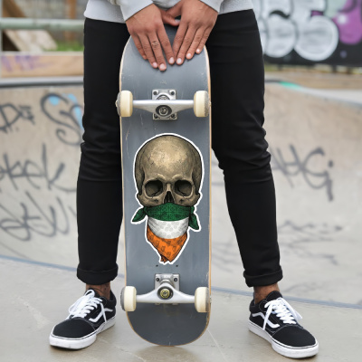 Totenkopf mit Irland Flagge Maske Aufkleber - Ansicht 6