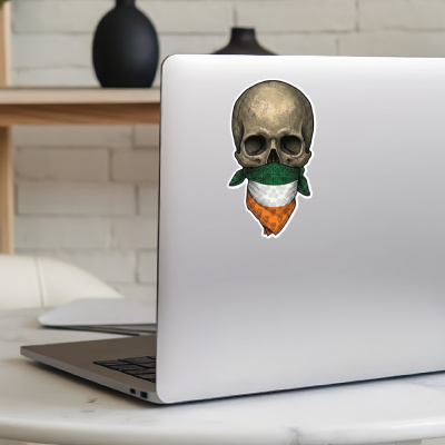 Totenkopf mit Irland Flagge Maske Aufkleber - Ansicht 8