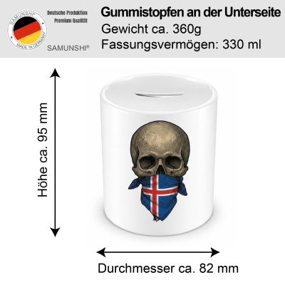 Spardose mit dem Motiv Totenkopf mit Island Flagge - Ansicht 2