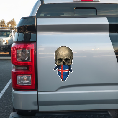 Totenkopf mit Island Flagge Maske Aufkleber - Ansicht 2