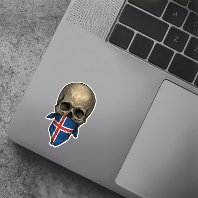 Totenkopf mit Island Flagge Maske Aufkleber - Ansicht 5