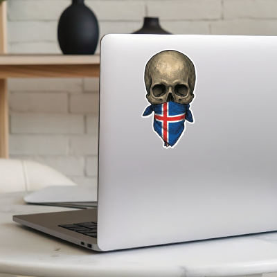 Totenkopf mit Island Flagge Maske Aufkleber - Ansicht 8