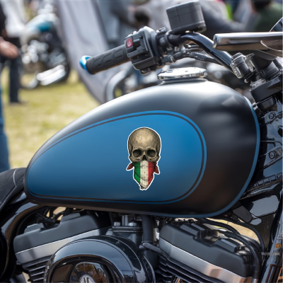 Totenkopf mit Italien Flagge Maske Aufkleber - Ansicht 7