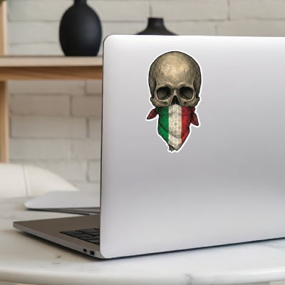 Totenkopf mit Italien Flagge Maske Aufkleber - Ansicht 8
