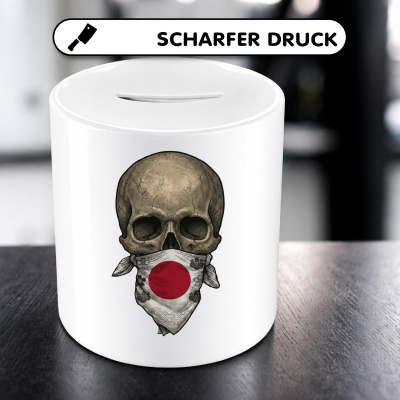 Spardose mit dem Motiv Totenkopf mit Japan Flagge - Ansicht 5