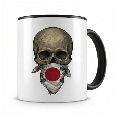 Tasse mit  Totenkopf mit Japan Flagge 