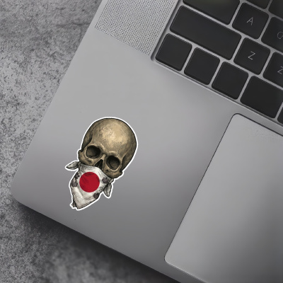 Totenkopf mit Japan Flagge Maske Aufkleber - Ansicht 5
