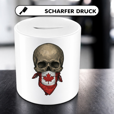 Spardose mit dem Motiv Totenkopf mit Kanada Flagge - Ansicht 5