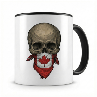 Tasse mit  Totenkopf mit Kanada Flagge 