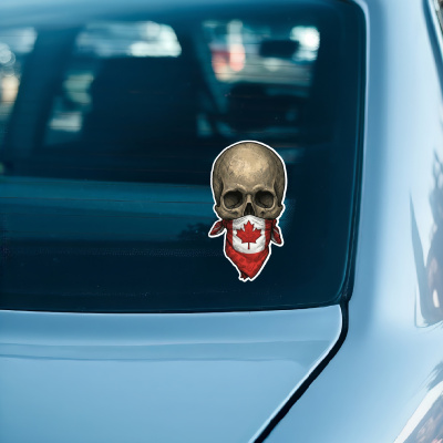 Totenkopf mit Kanada Flagge Maske Aufkleber - Ansicht 3