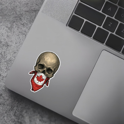 Totenkopf mit Kanada Flagge Maske Aufkleber - Ansicht 5