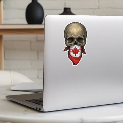 Totenkopf mit Kanada Flagge Maske Aufkleber - Ansicht 8