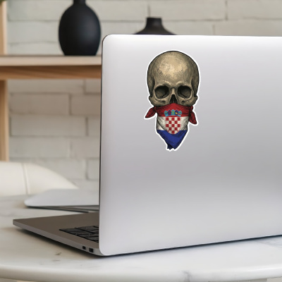Totenkopf mit Kroatien Flagge Maske Aufkleber - Ansicht 8