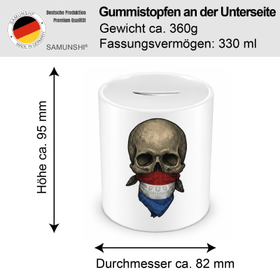 Spardose mit dem Motiv Totenkopf mit Niederlande Flagge - Ansicht 2