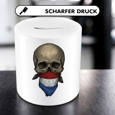 Spardose mit dem Motiv Totenkopf mit Niederlande Flagge - Ansicht 5