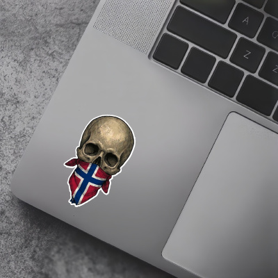 Totenkopf mit Norwegen Flagge Maske Aufkleber - Ansicht 5