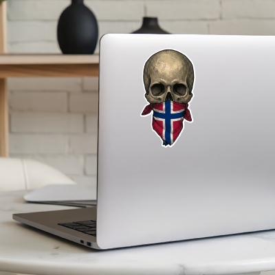 Totenkopf mit Norwegen Flagge Maske Aufkleber - Ansicht 8