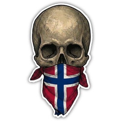Totenkopf mit Norwegen Flagge Maske Aufkleber