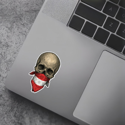 Totenkopf mit �sterreich Flagge Maske Aufkleber - Ansicht 5