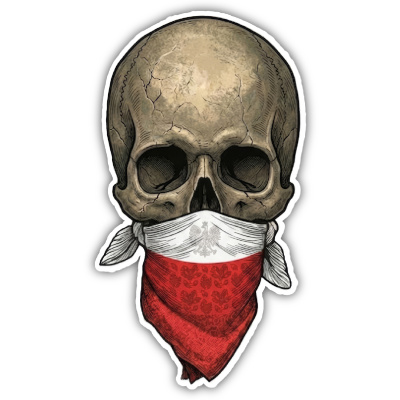 Totenkopf mit Polen Flagge Maske Aufkleber