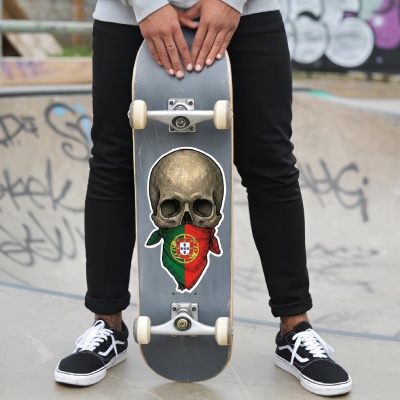 Totenkopf mit Portugal Flagge Maske Aufkleber - Ansicht 6