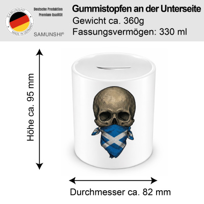 Spardose mit dem Motiv Totenkopf mit Schottland Flagge - Ansicht 2